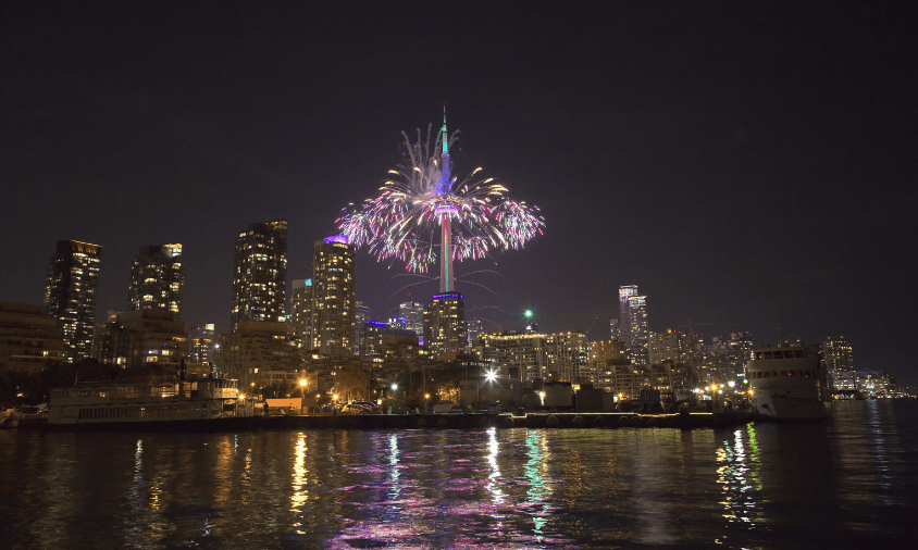 fireworks in  toronto in winter-everythingaboutcanada